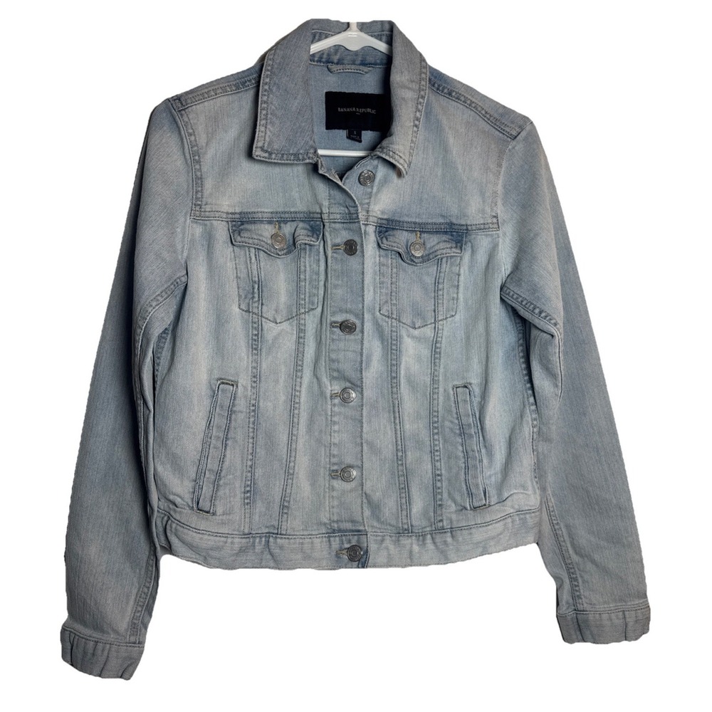 Banana Republic Women's Small Light Wash Denim Jacket Stretch Jean Jacket